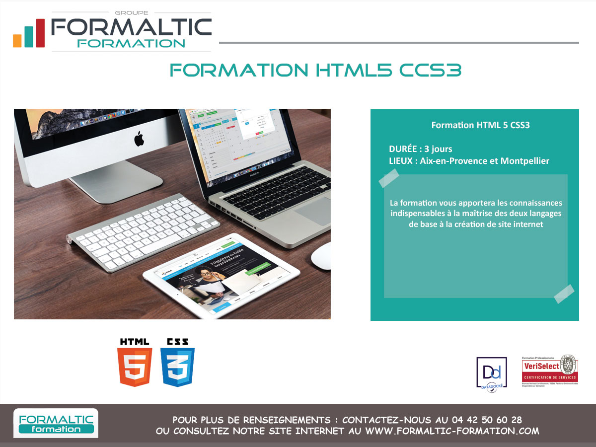 Formation HTML5 CSS3  Créez votre site internet Formaltic Formation